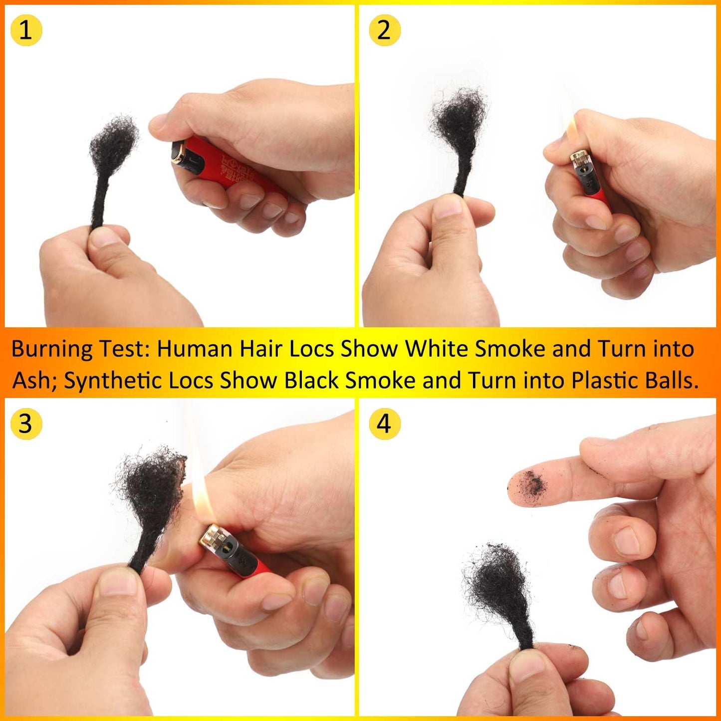 Loc Extensions Human Hair 0.4 cm 8 Inch 30 Strands Dreadlock Extensions Human Hair Loc Extensions Dreads Extensions for Men Women Kids Real Human Hair Locs 1B Natural Black Handmade Permanent Locs
