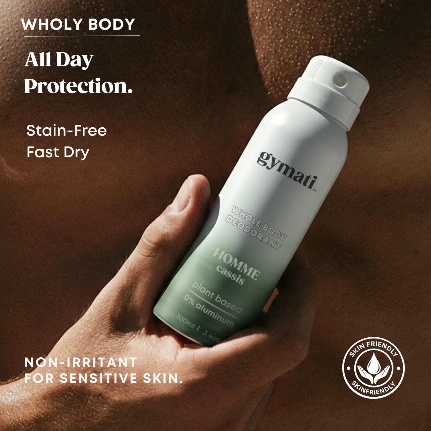 Gymati Natural Deodorant Body Spray – Aluminum-Free, Plant-Based Blend with Aloe & Zinc, Long-Lasting Odor Protection, Luxury-Inspired Scent Men, Pack of 2