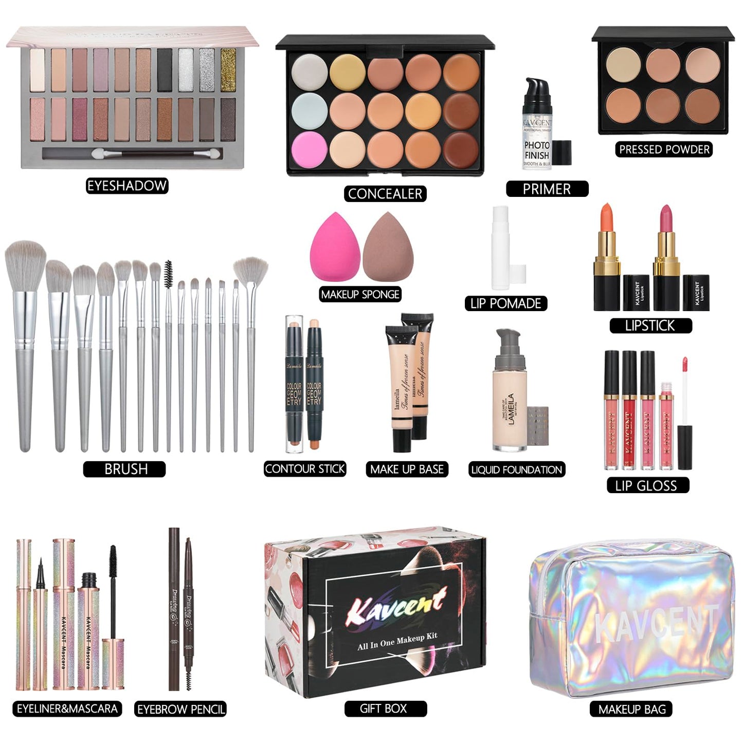 Makeup Kit for Women Full Kit Makeup Set for Teens Makeup Kits for Teen Girls Foundation Eyeshadow Palette Lipstick Makeup Gift Set for Women Teenagers
