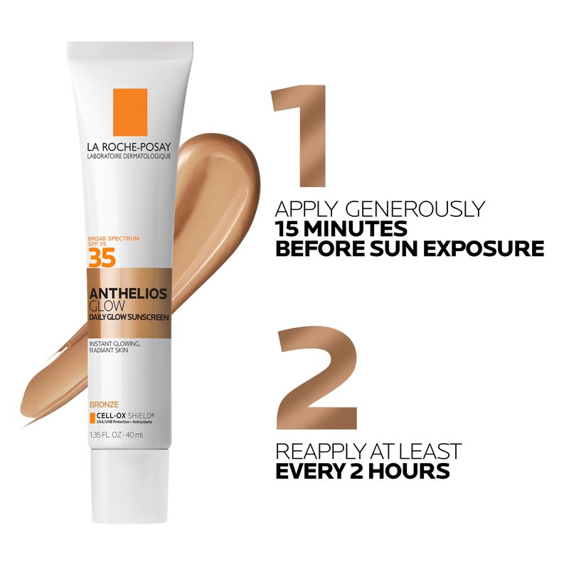 La Roche-Posay UV Glow Dark Sunscreen SPF 35, Glow Sunscreen for Face, Broad Spectrum Superior Protection, Lightweight Hydrating Formula, Enhances Immediate Radiance & Delivers All-Day Glow