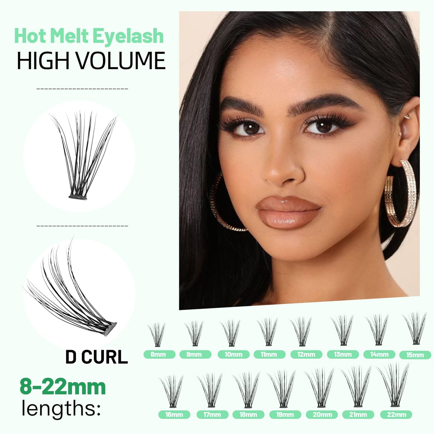 Bodermincer 20D 0.07mm Thickness 8-22mm To Choose Grafting False Eyelashes False Eyelashes Individual Natural Long Mink Fake Eyelashes Extension Handmade Bulk Wholesale (5 Packs-11mm)