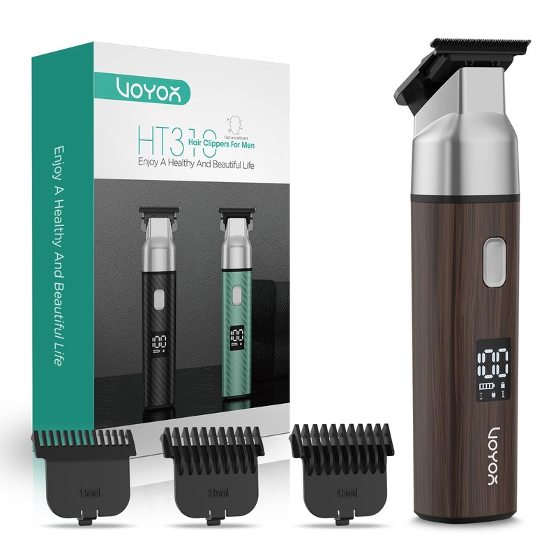 VOYOR Body Hair Trimmer for Men,Electric Razor,Versatile Groin & Body Trimmer,Waterproof and Cordless Shaver, Manscaper for Men, USB-C Charging Groomer,Ceramic Blade Razor Male Grooming HT310 (Black)