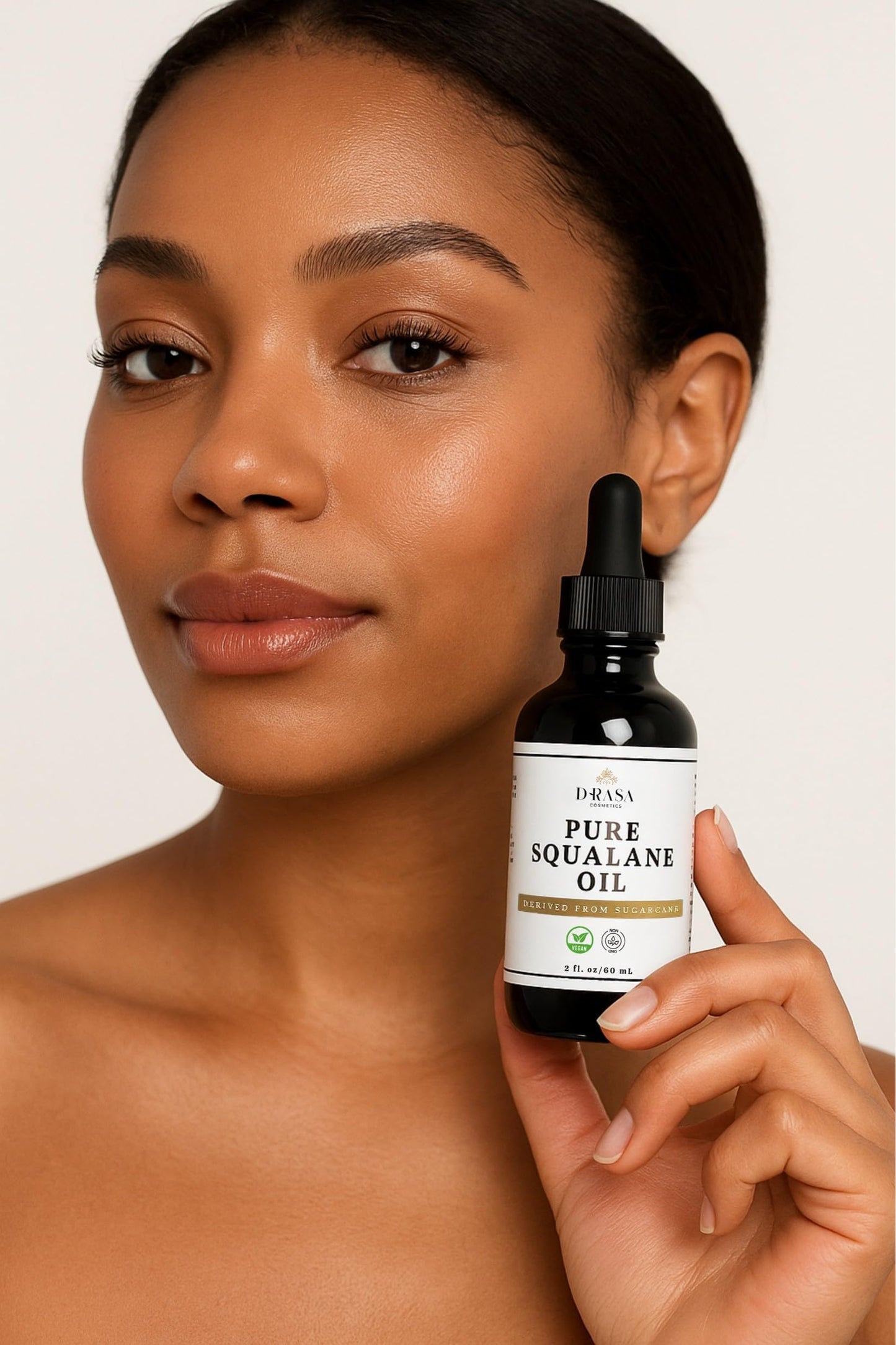 DRASA Cosmetics Pure Squalane Oil Moisturizer with 100% Sugarcane Derived Squalane for Face, Body, Skin and Hair - Face Oil 2 fl. oz.