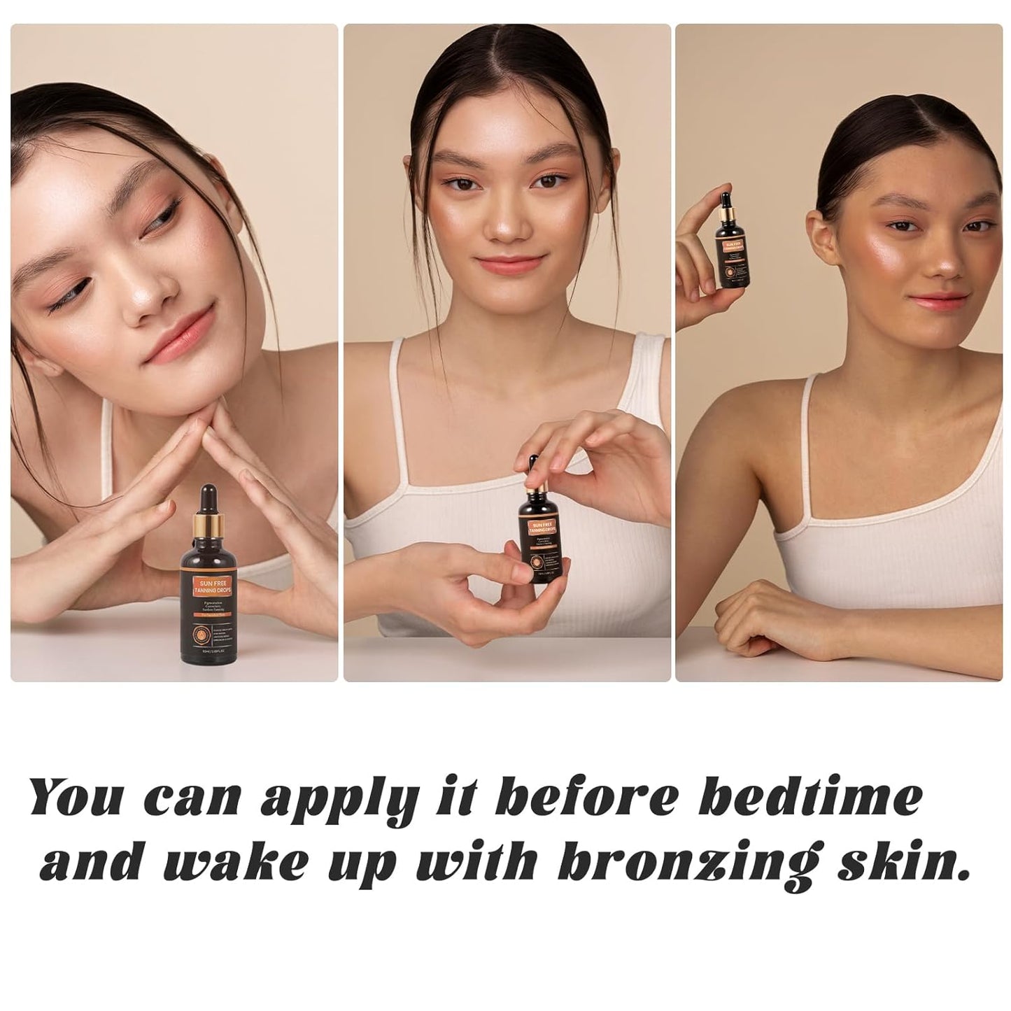 Self Tanning Drops - Plant Extract Formula for Customized Skin Tone | Natural Color, 7%-8% DHA, Moisturizing Bronzing Drops for Face & Body