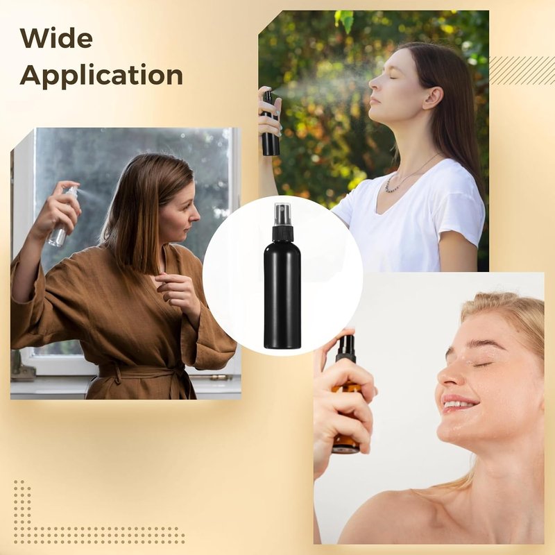 OMISTAR 48 Pcs 4 oz Plastic Spray Bottles | Fine Mist Sprayers for Perfumes & Cleaning Solutions - Black