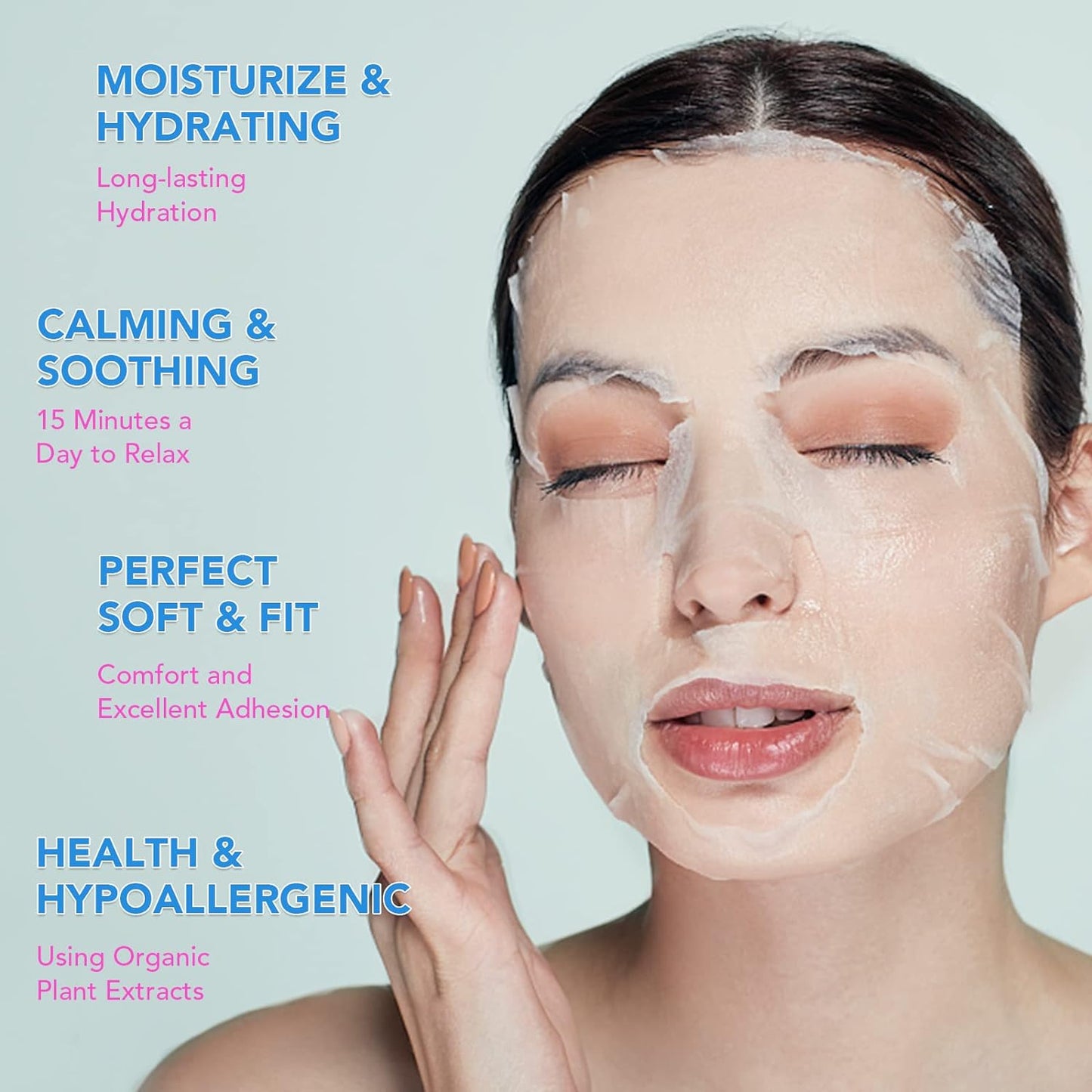 Collagen Essence Sheet Facial Masks - Moisturizing Plant Extracts | 48 Packs, All Skin Types, Korean Spa Treatment