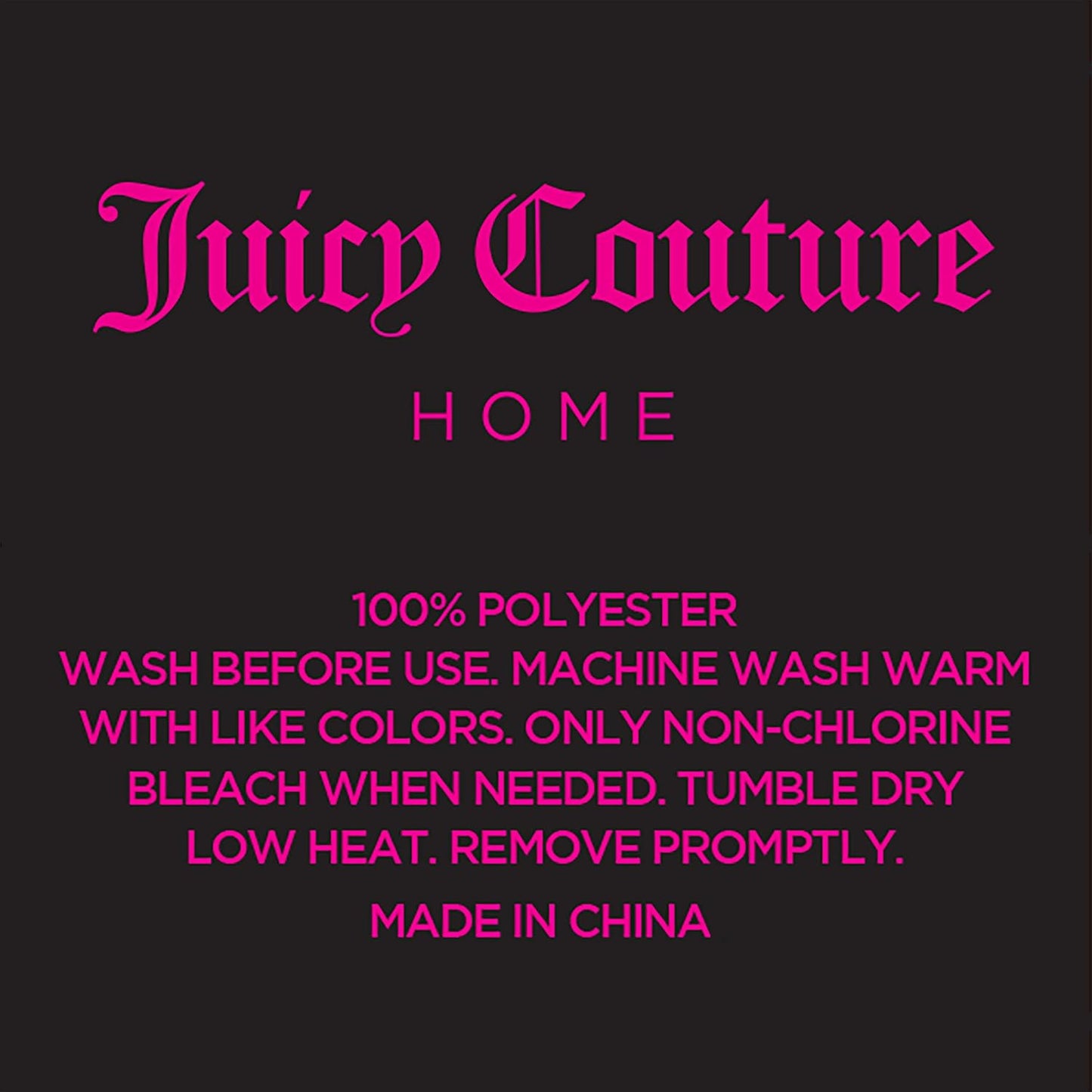 Juicy Couture Twin Satin Bed Sheet Set - Deep Pocket Silky Sheets, Wrinkle Resistant | Black