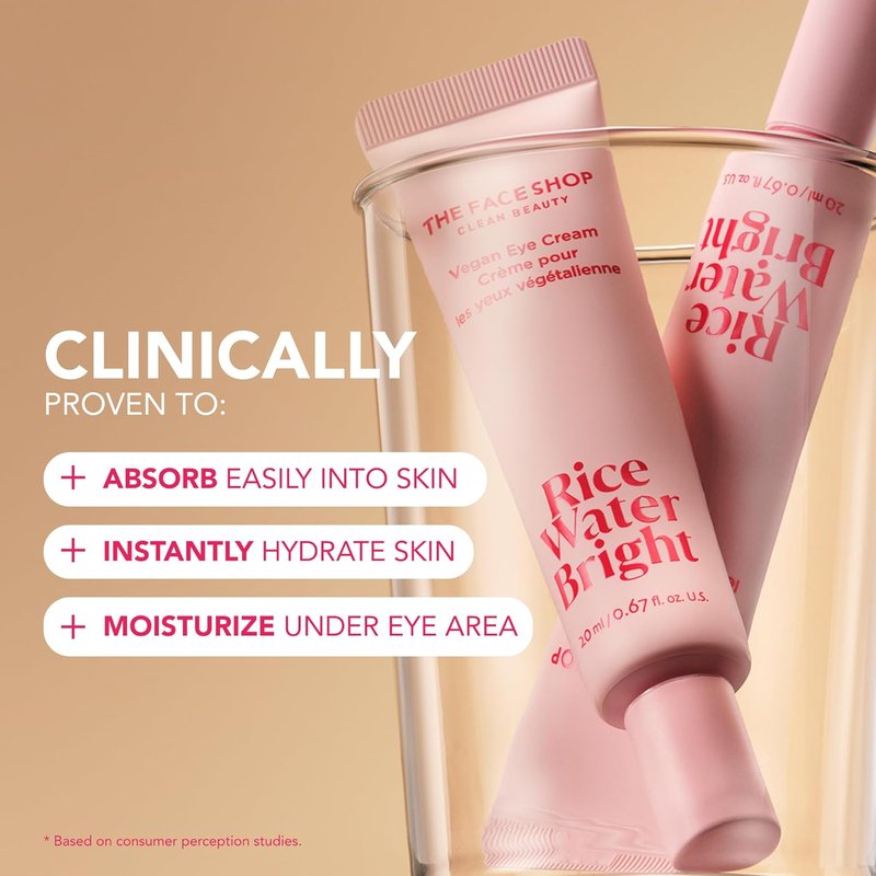 Rice Water Bright Travel Kit | Korean Skin Care Set with Ceramide - Gentle Face Wash, Serum, Cream & Eye Cream for Hydration