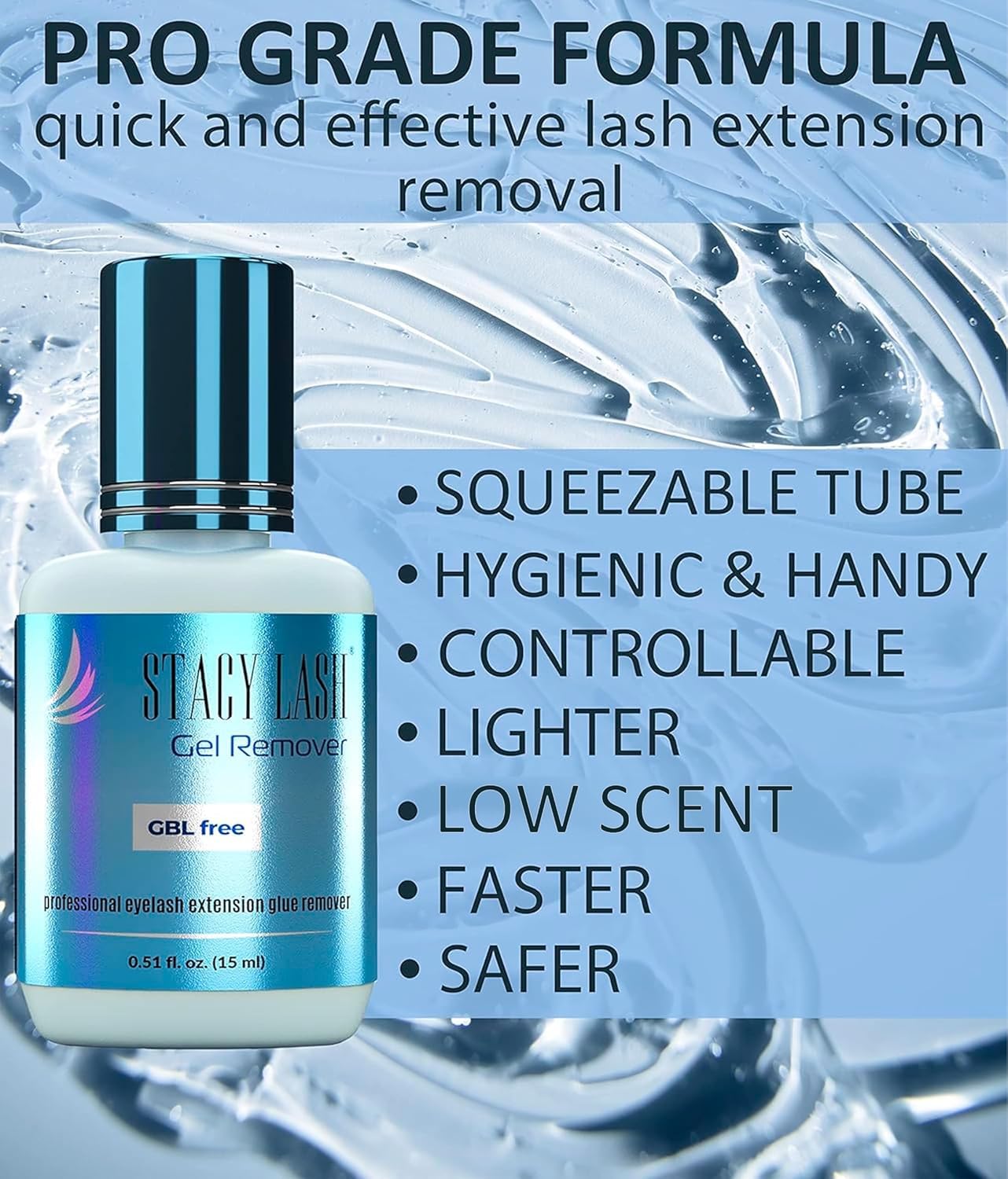 Extra Bonder for Lash Extensions 15ml + Gel Remover 15ml - Stacy Lash/Eyelash Extension Sealer/Reduces Lash Extension Glue Fumes/GBL Free/Lash Adhesive Dissolution time - 60 Sec/Pleasant Smell