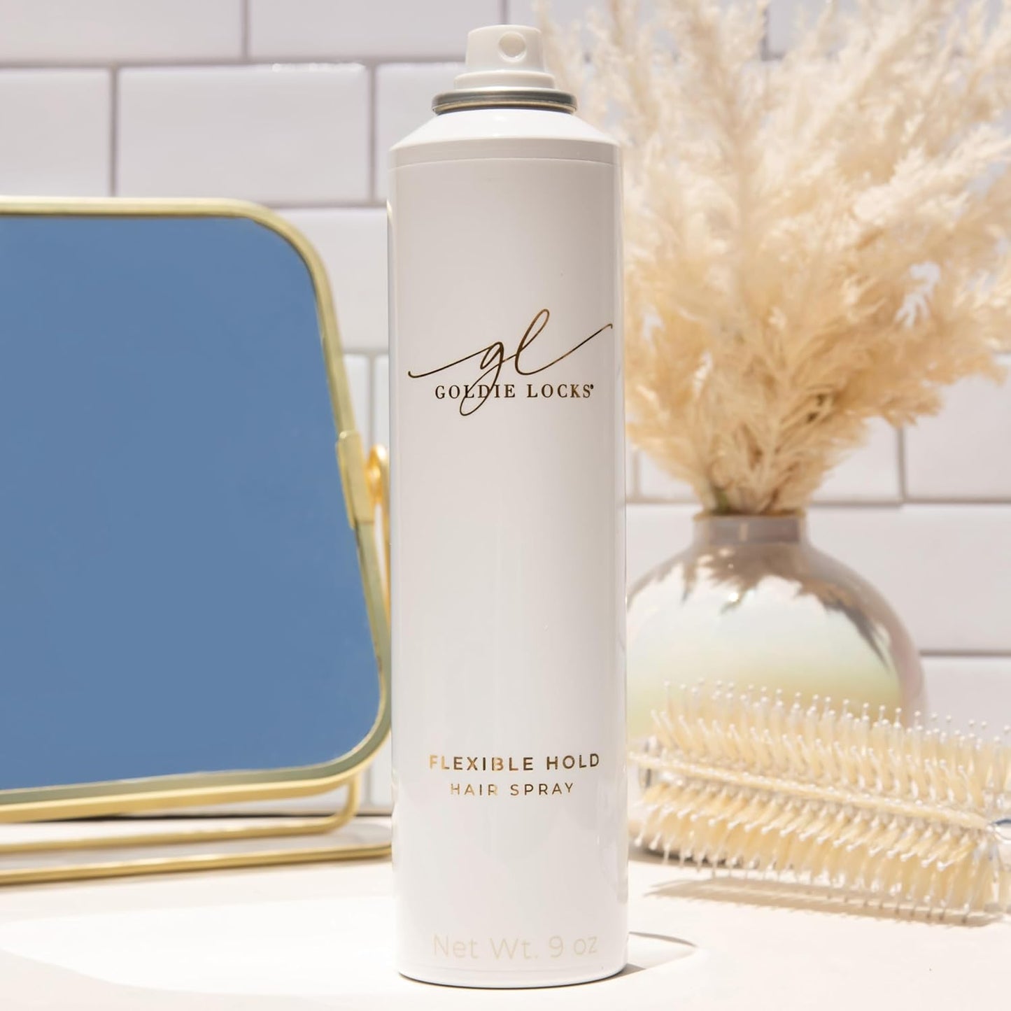 Goldie Locks Flexible Hold Hairspray - Lightweight, Humidity Resistant Formula for Color-Treated Hair - 9 oz