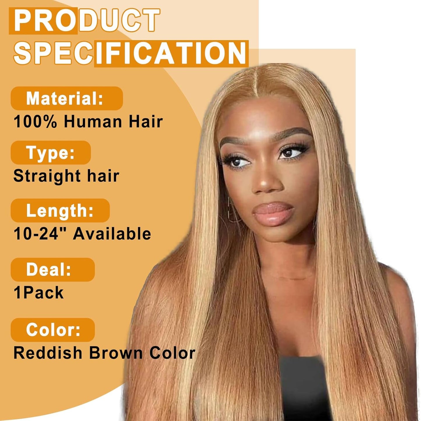 Ijoy 14 Inch Straight Human Hair Bundle - Honey Blonde 10A Brazilian Virgin Hair Extension