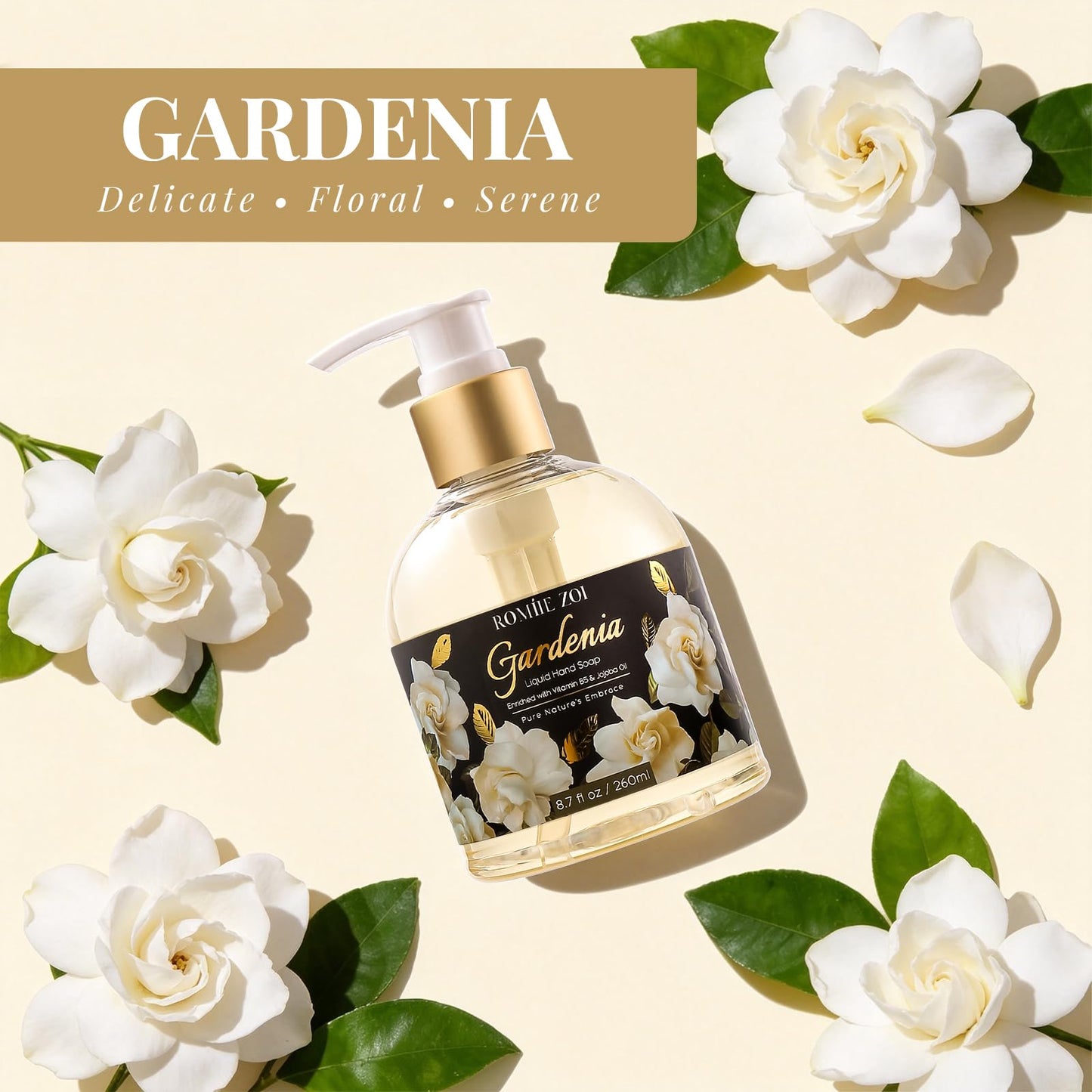 ROMIIE ZOI Liquid Hand Soap with Gift Box - Gardenia - 260ml/ 8.7 fl.oz