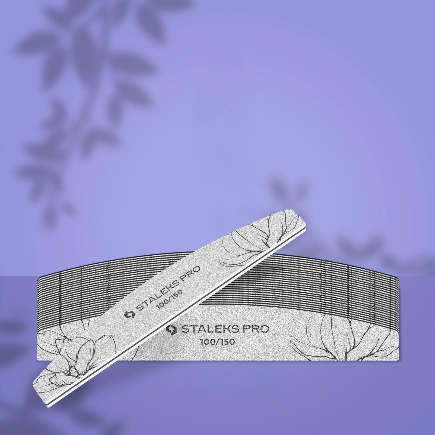 STALEKS PRO Expert 40 Crescent Mineral Nail File (100/150 Grit, 25 Pcs) – Professional Double-Sided File for Artificial & Thick Natural Nails