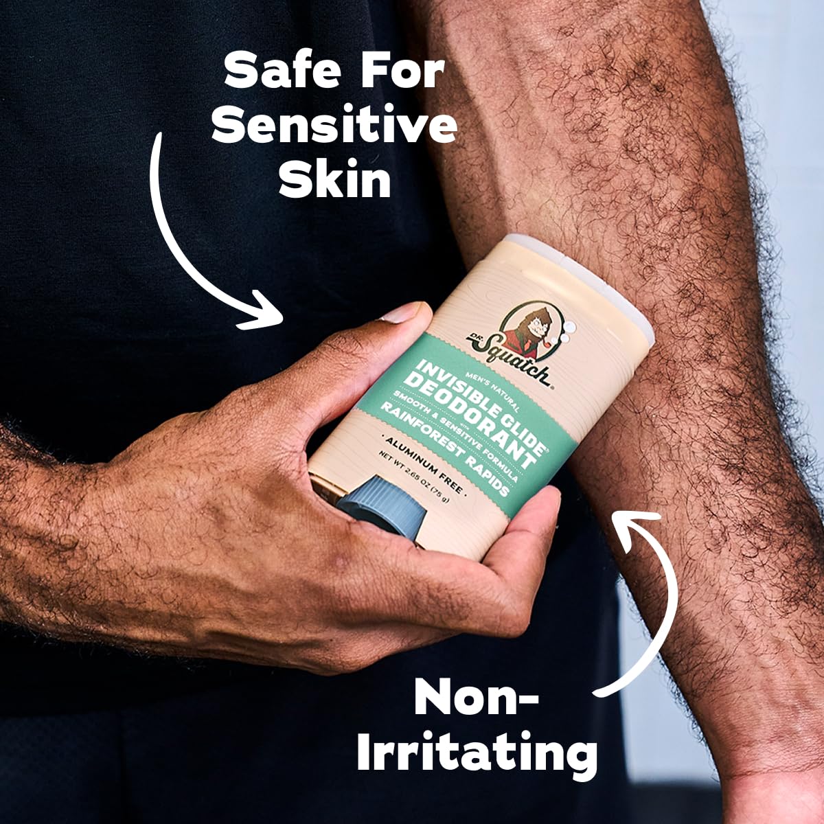 Dr. Squatch Natural Men's Deodorant - Invisible Glide, Aluminum-Free | Coconut Castaway & Rainforest Rapids, 2.65oz (2-Pack)