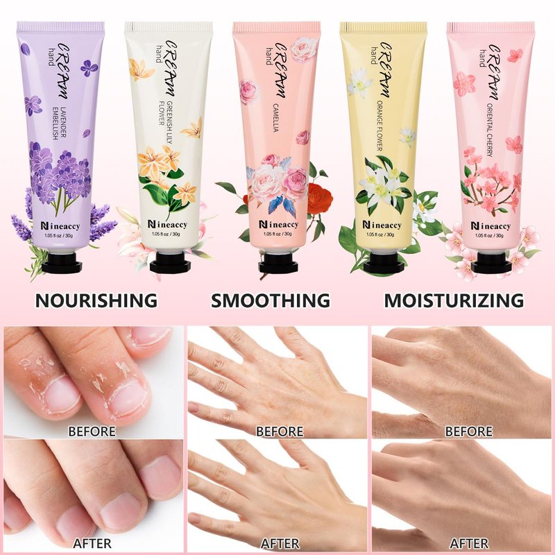 RMancipate Hand Cream Vegan Friendly,5 x 30ml, Pack of 5,for Dry Cracked Hands,Daily Moisturising hand Lotion gift set,Mothers Day gifts for women