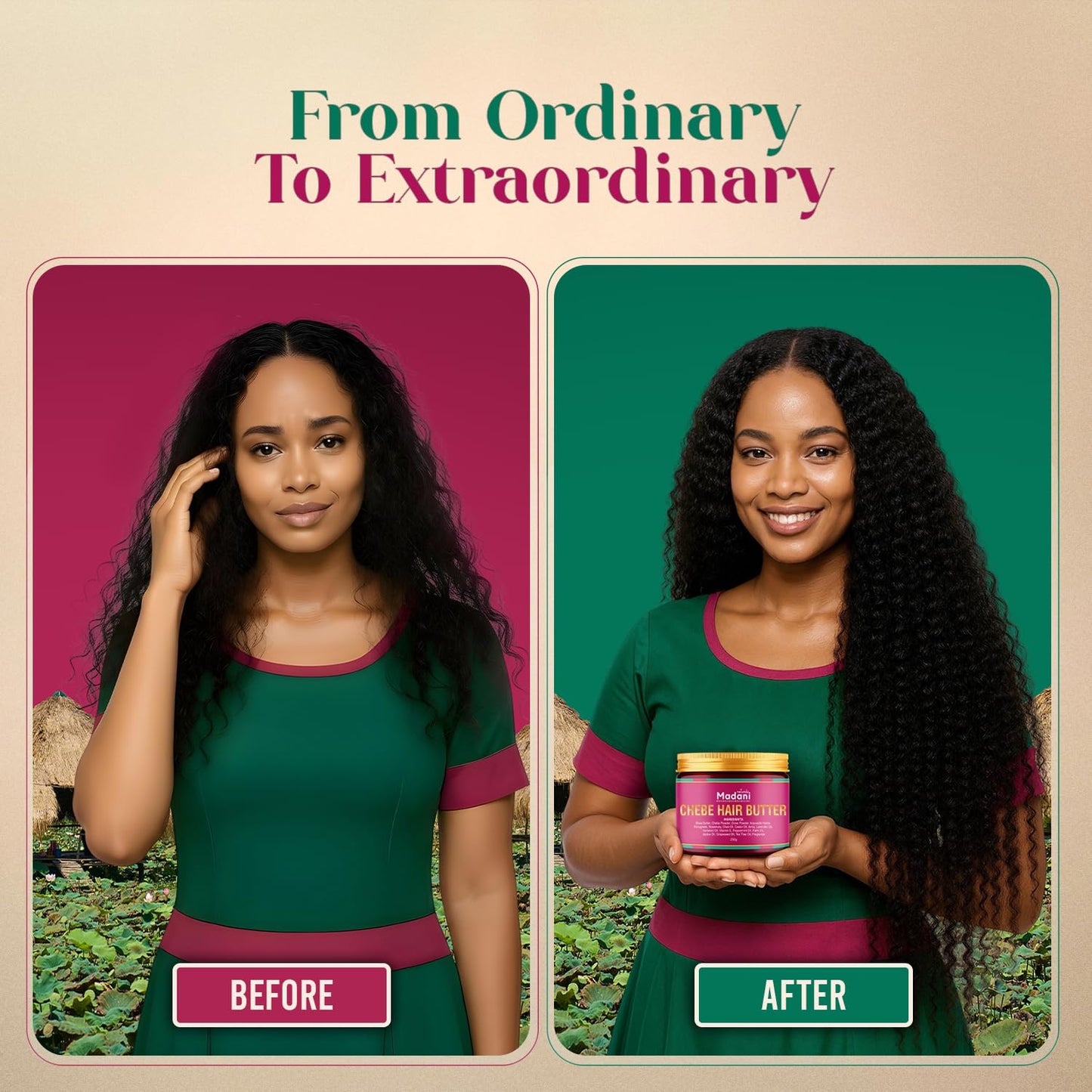 Chebe Hair Butter - Extreme Hair Growth Treatment for Thinning Hair | Vegan Scalp Moisturizer & Repair