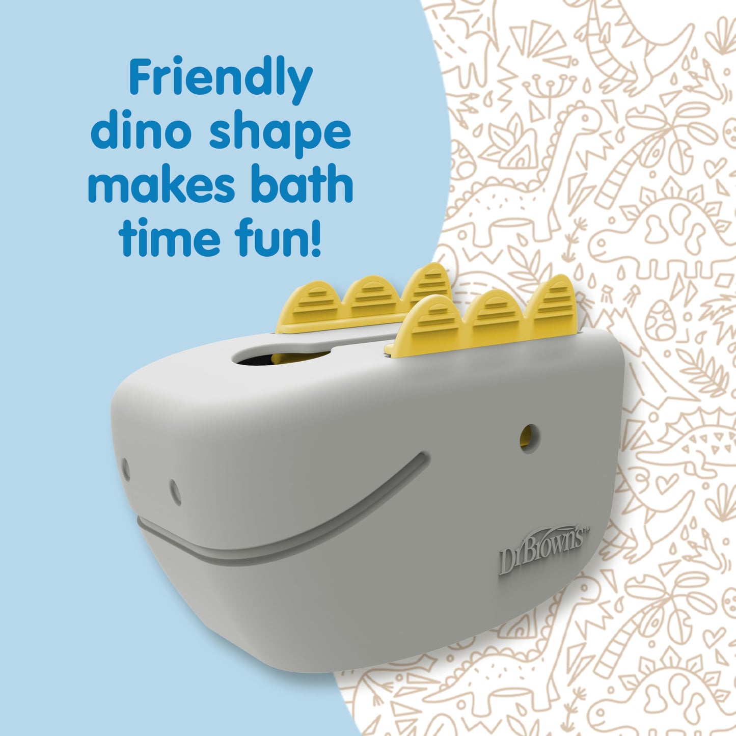 Dr. Brown’s CleanUp Dino-Soft Baby Bath Spout Cover, Soft and Safe on Tub Faucet, Toddler Bathtub Safety for Kids, BPA Free, Certified Plastic Neutral
