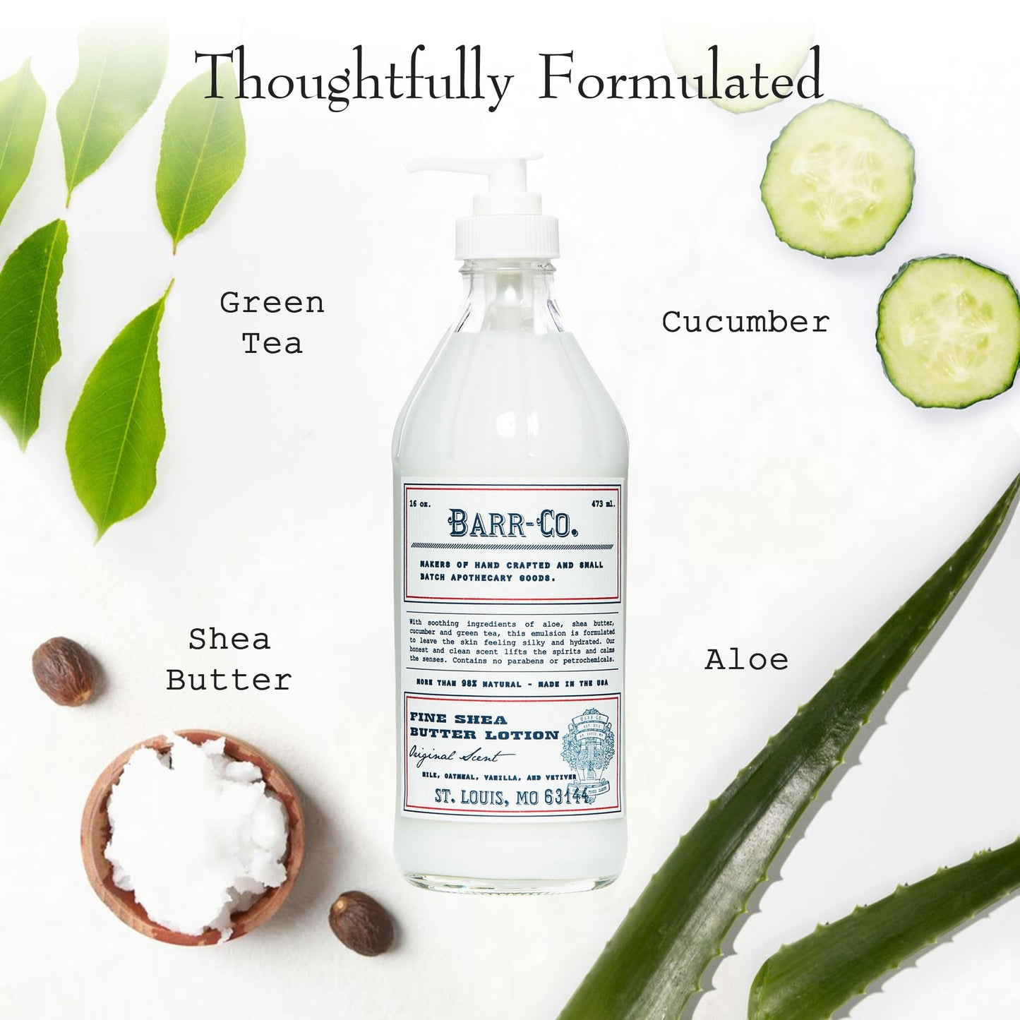BARR-CO. Original Scent Shea Butter Lotion, 16 fl oz