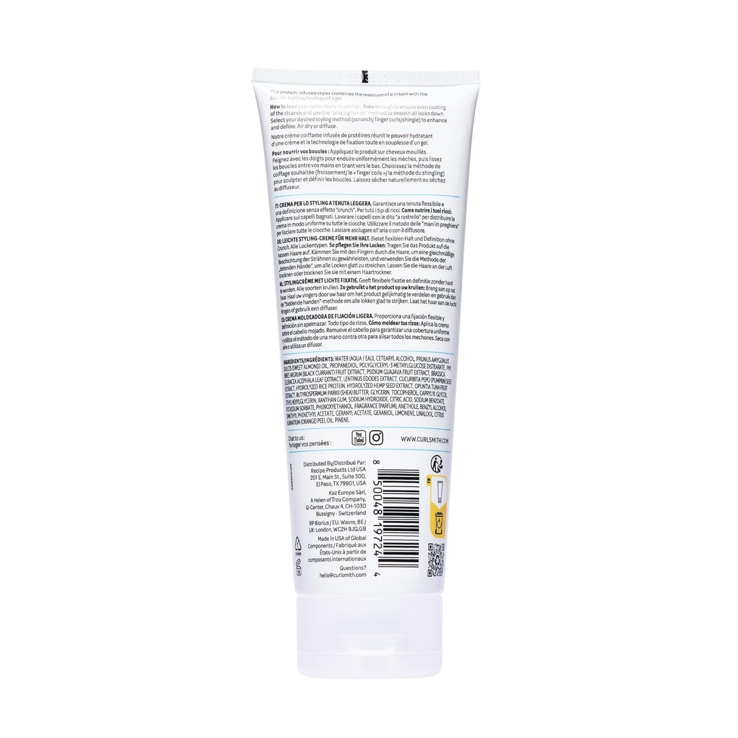 Feather Light Protein Cream - Flexible Hold Curl Cream for All Curl Types | Vegan & Cruelty-Free (8 oz)