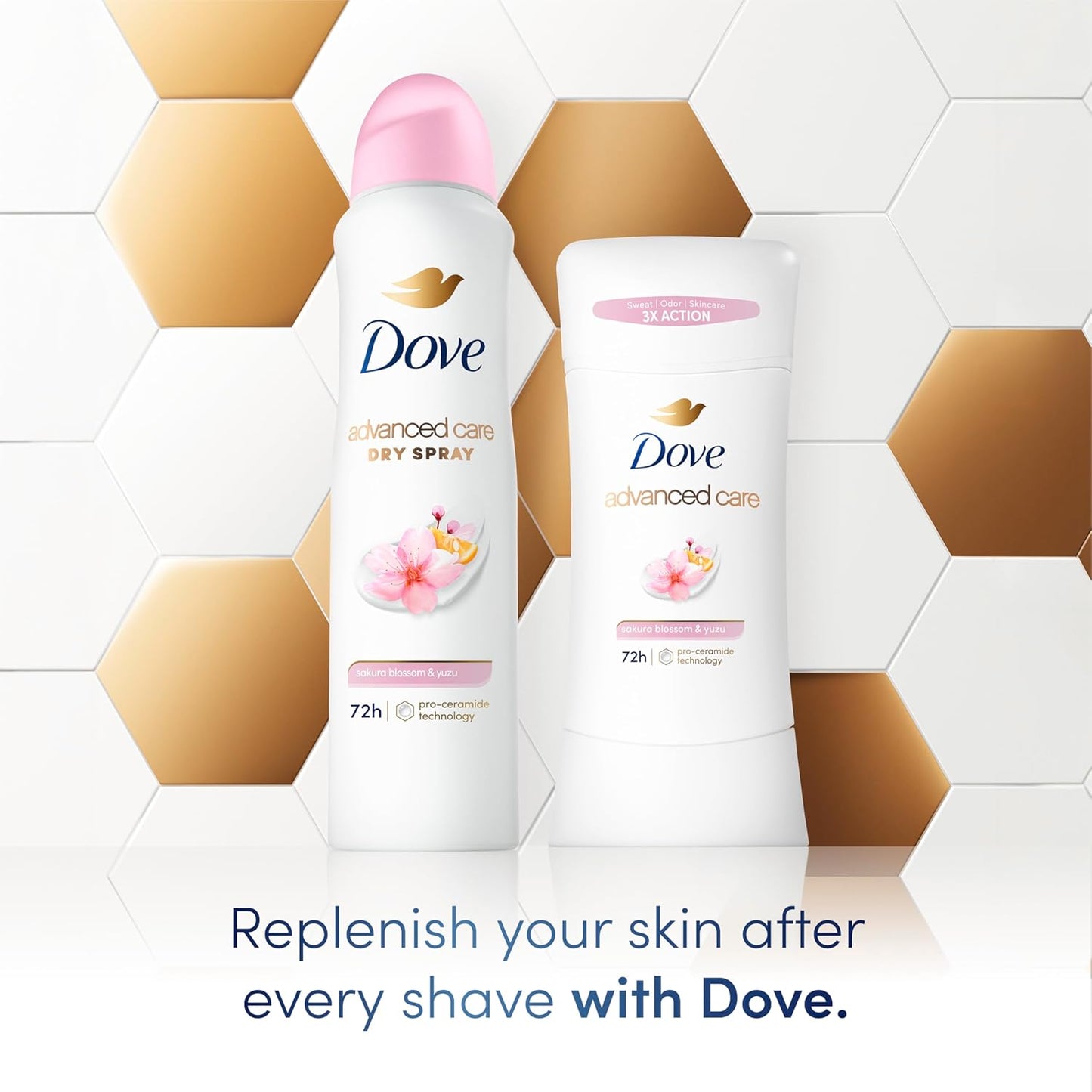 Dove Antiperspirant Deodorant Spray for Women - Sakura Blossom & Yuzu | 72-Hour Protection, 3 Pack, 3.8 oz