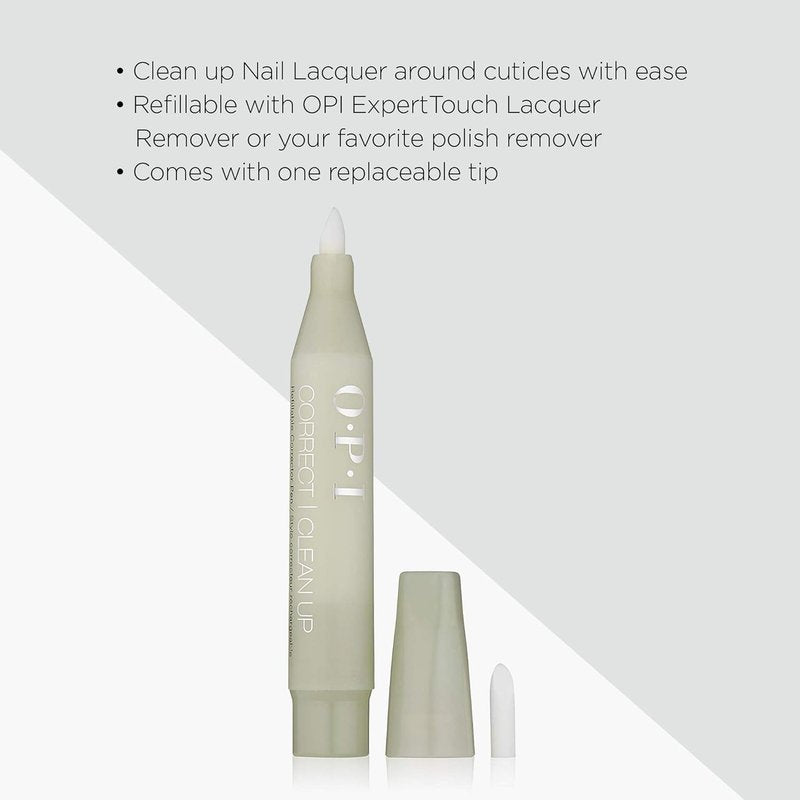 OPI Nail Polish Remover Corrector Pen - Refillable & Gentle Formula | Includes Replacement Tip - 0.13 fl oz