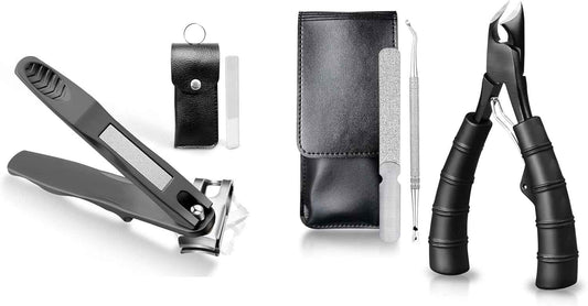 Ingrown Toenail Tool Kit with Wide Jaw & 360° Rotating Long Handle Clipper