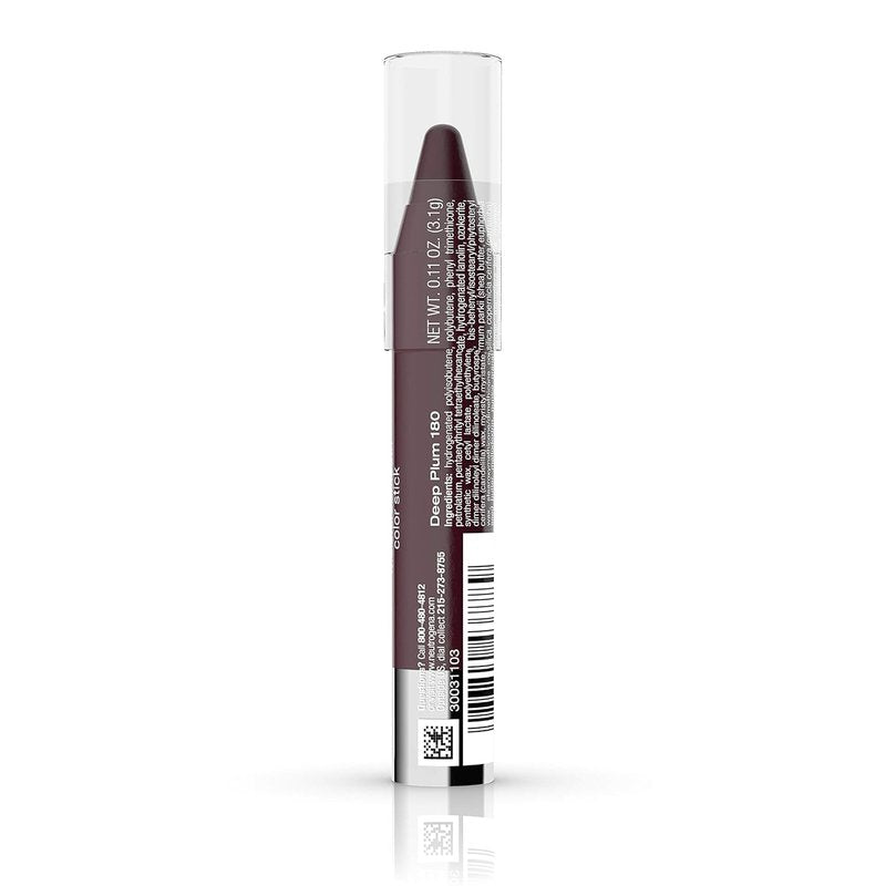 Neutrogena MoistureSmooth Color Stick - Moisturizing Lipstick with Shea Butter & Fruit Extracts | 180 Deep Plum, 0.011 oz (Pack of 2)