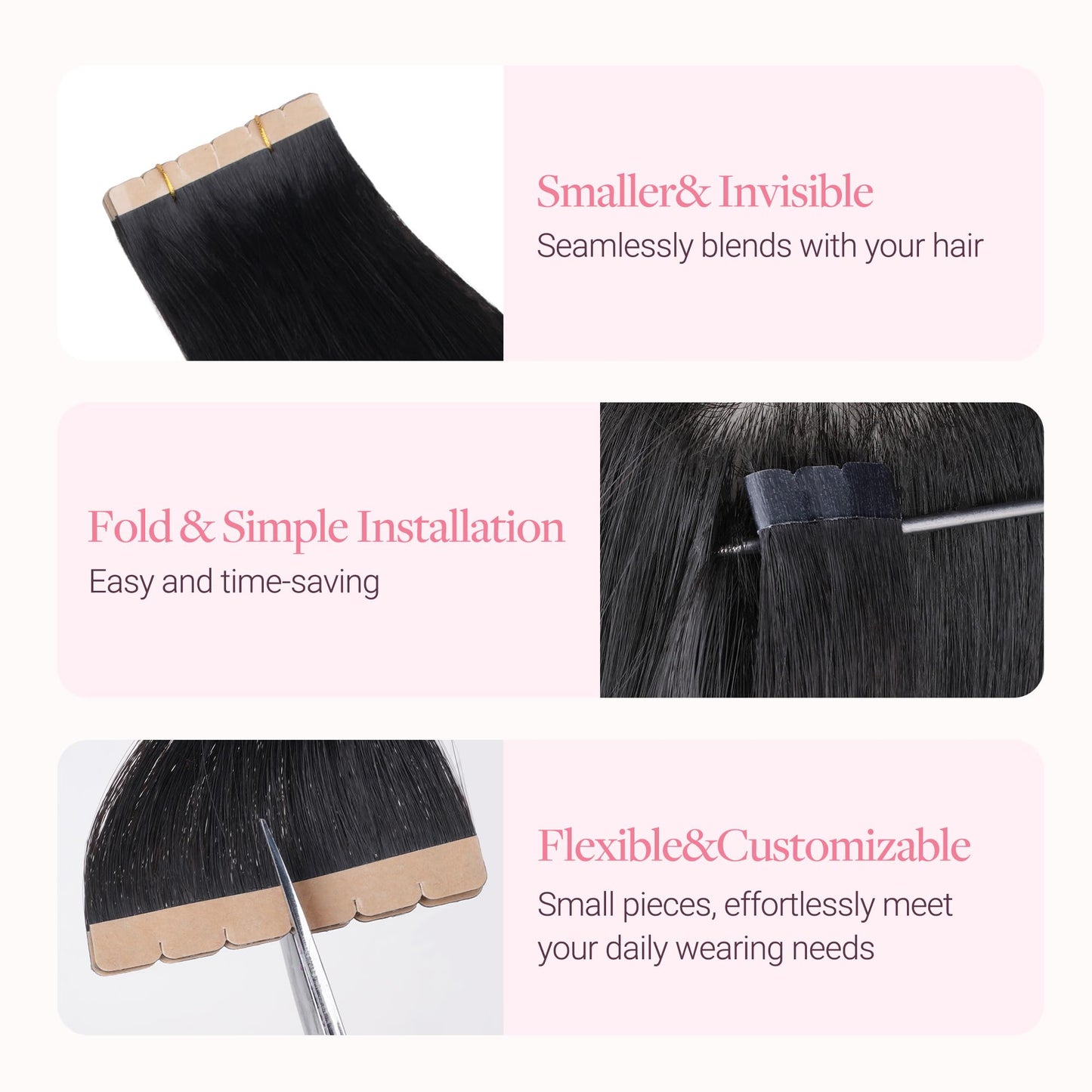 GOO GOO Tape in Hair Extensions, 4/27/4 Balayage Chocolate Brown to Caramel Blonde, 16inch 40g 10pcs, Mini Tape Cut to Fit, Skin Weft Seamless Invisible, Remy Human Hair