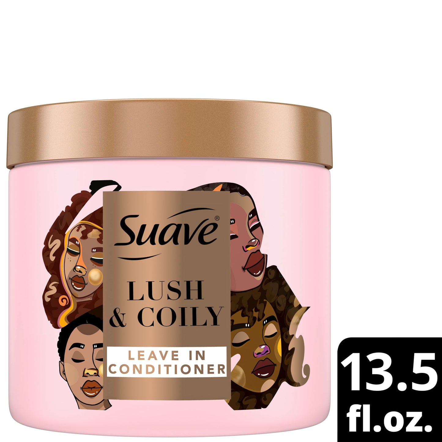 Suave Leave-in Conditioner, Lush & Coily, 2-Pack – Coconut Oil, Shea Butter & Amino Complex Natural Hair Care Products, Anti-Frizz, 13.5 Oz Ea