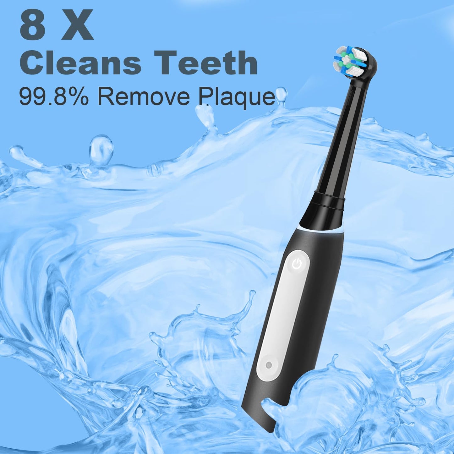 10 Pack IO Replacement Heads Compatible with Oral B IO 2/3/4/5/6/7/8/9/10/Deep Clean Series Electric Toothbrushes, Brush Heads Compatible with Oral B iO (Black)