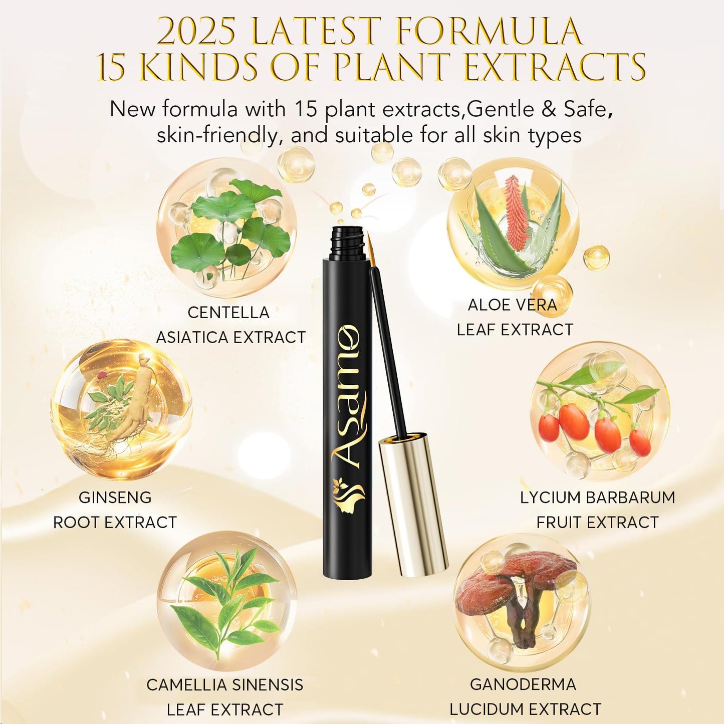 Eyelash Growth Serum – 15 Plant Extracts for Longer Lashes, Natural Beauty Enhancement,eye lash serum growth