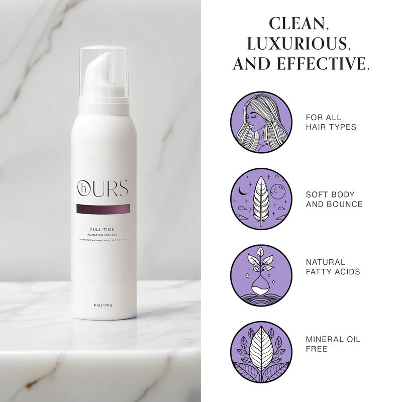Plumping Mousse for Women - Professional Volumizing Foam for Long-Lasting Body & Bounce | 6 oz Sulfate-Free, Cruelty-Free