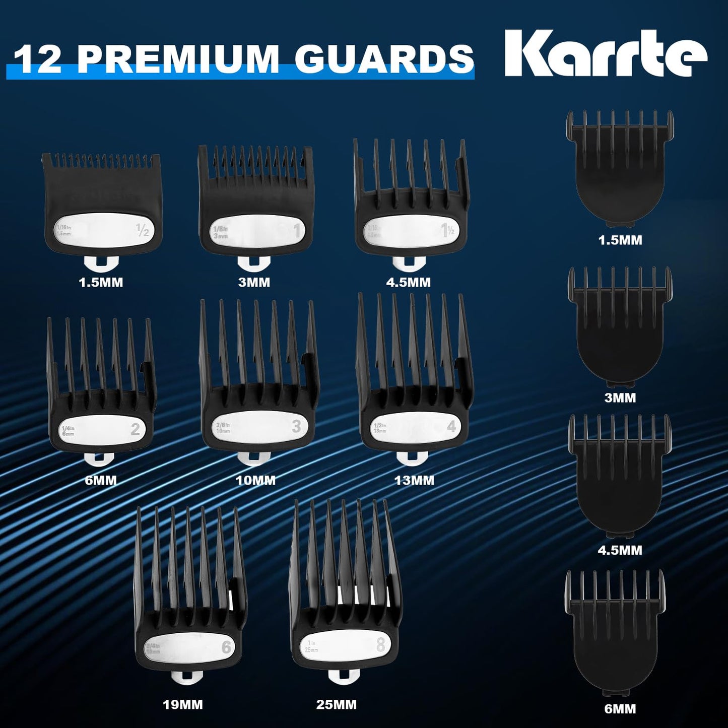 Karrte Professional Hair Clippers and Trimmer Set for Men, T-Shaper Trimmer & Foil Shaver, Nose & Ear Hair Trimmer, Cordless Clippers and Grooming Set, Hair Cutting Kit