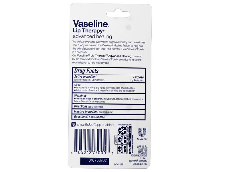 Vaseline Lip Therapy Advanced Healing, 0.35 Ounce (Pack of 10)