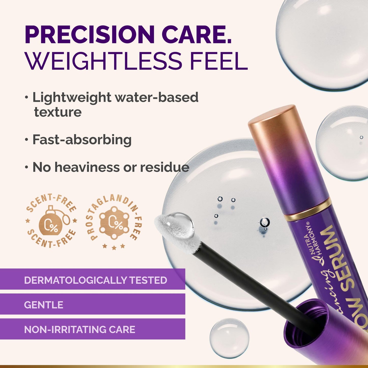Eyebrow Growth Serum – Peptide Brow Serum for Fuller, Thicker Looking Brows – Biotin & Hyaluronic Acid Conditioning Formula for Sparse, Thin & Patchy Brows, Lightweight Advanced Brow Care, 0.27 fl oz