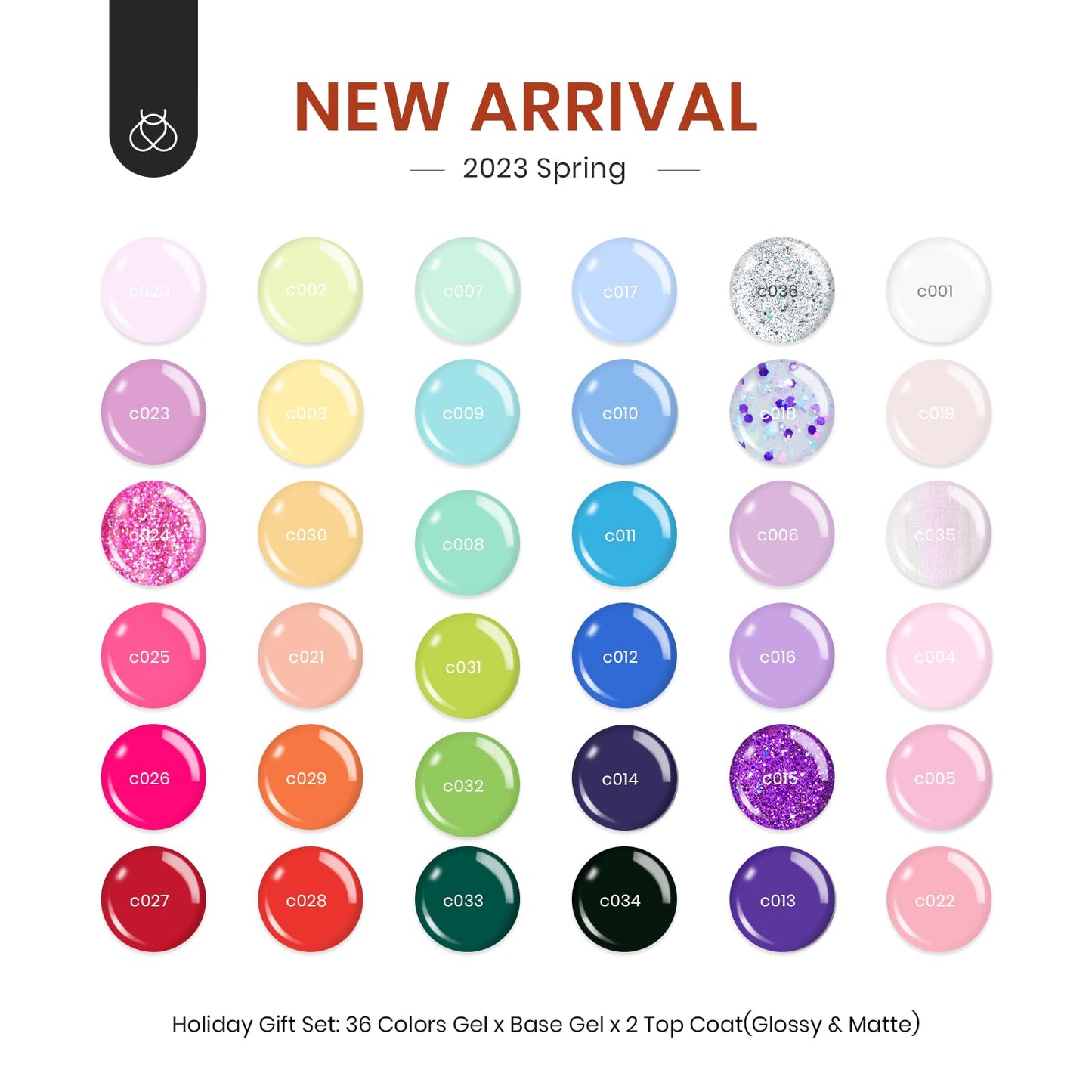 Beetles Gel Nail Kit Easy Nail Extension Set with 500Pcs and Nail Polish Kit Trendy Colors,36 Colors with 3pcs