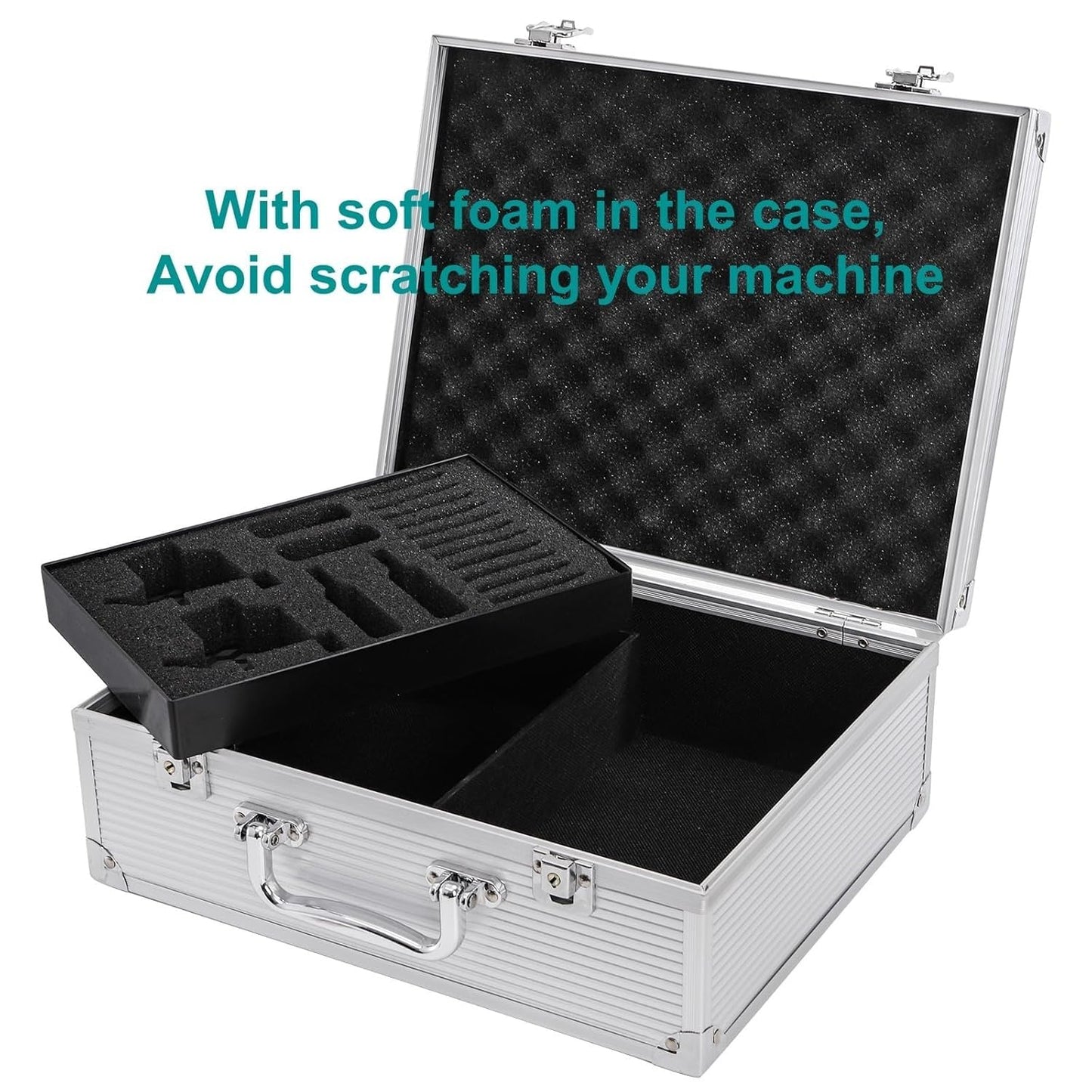 ordertattoo Large Tattoo Case Tattoo Kit Box - Aluminum Traveling Convention Carry Case (Silver)