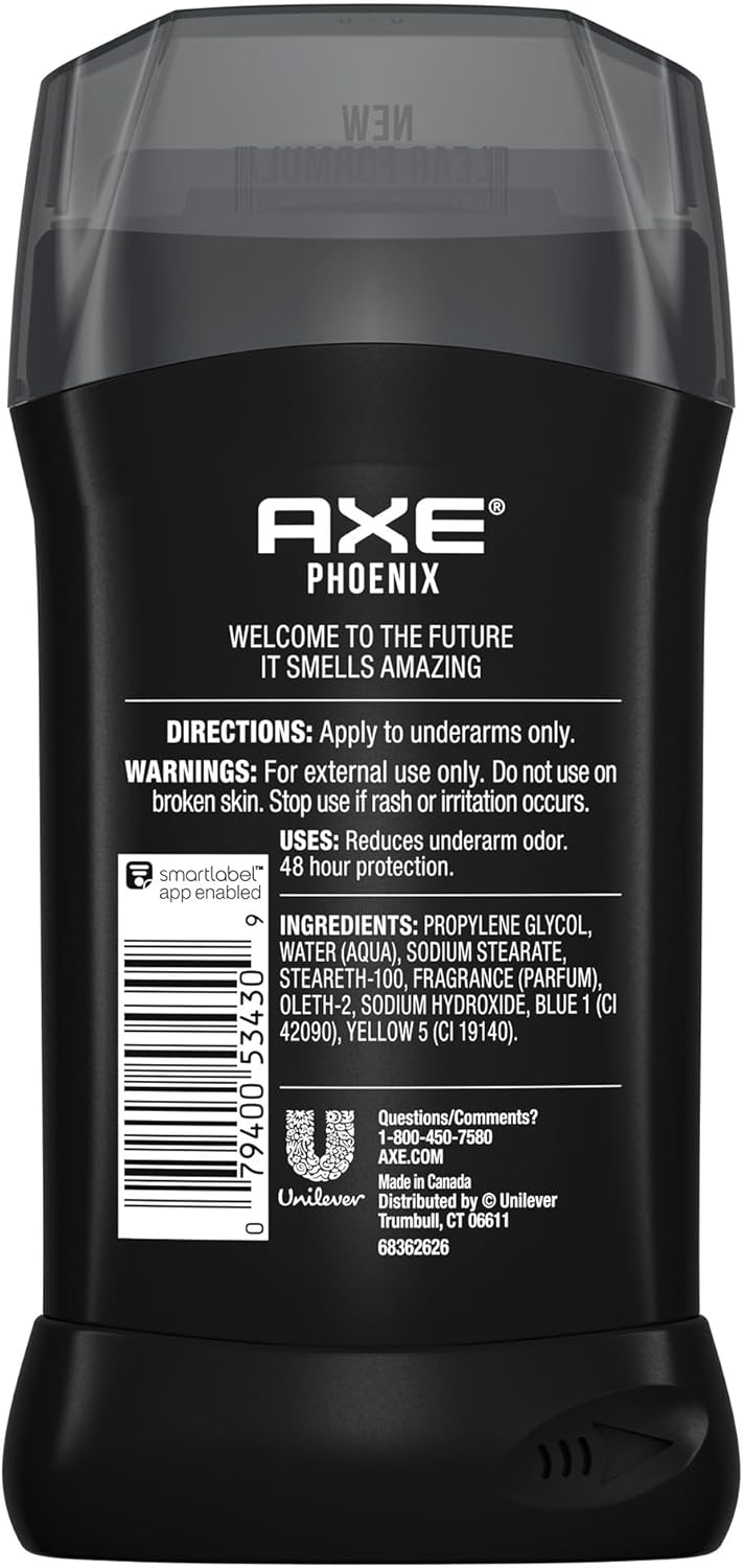 Axe Deodorant Stick Phoenix - Long-Lasting Freshness | 3 oz, Pack of 6