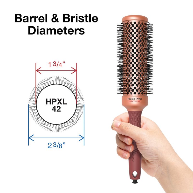 Olivia Garden HeatPro Speed XL - Extra-Long Thermal Round Hair Brush - Not Electrical - Professional Ceramic Blowout Brush for Normal to Thick Hair – 1 3/4”