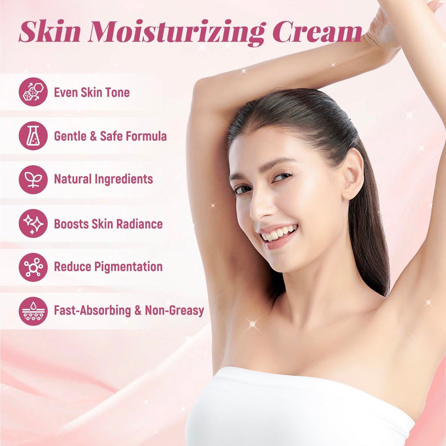 DCSCRK Hydrating Body Cream with Salicylic Acid, Niacinamide, Hyaluronic Acid, Face & Body Moisturizer Cream for Face, Body and Sensitive Part (1.76 Fl Oz)