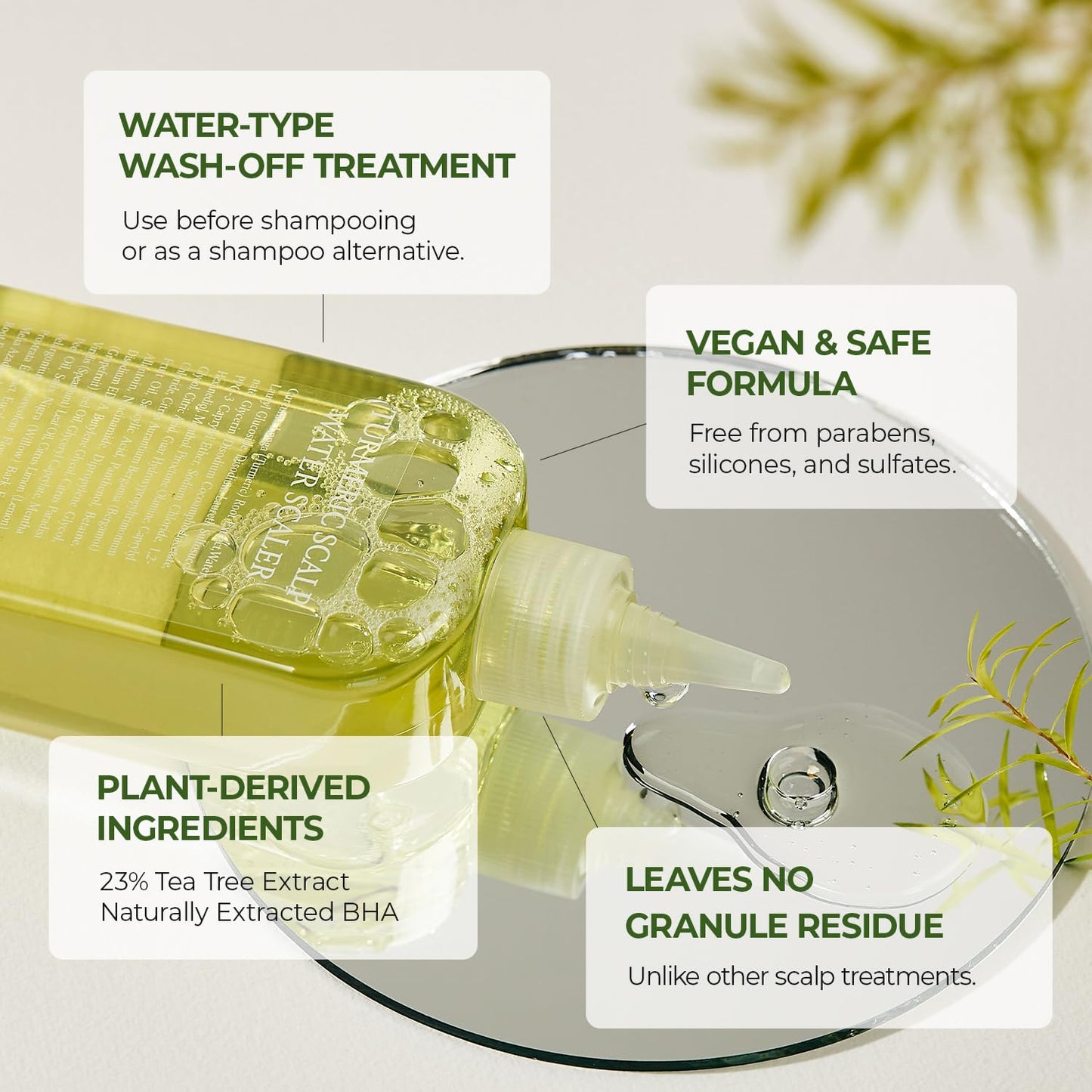 STEAMBASE Tea Tree Scalp Water Scaler | Exfoliator for Itchy Dry Flaky Scalp, Buildup Remover, Treatment for Excess Sebum Oily Greasy Hair | Korean Hair Care Products, Refill 16.9 fl oz