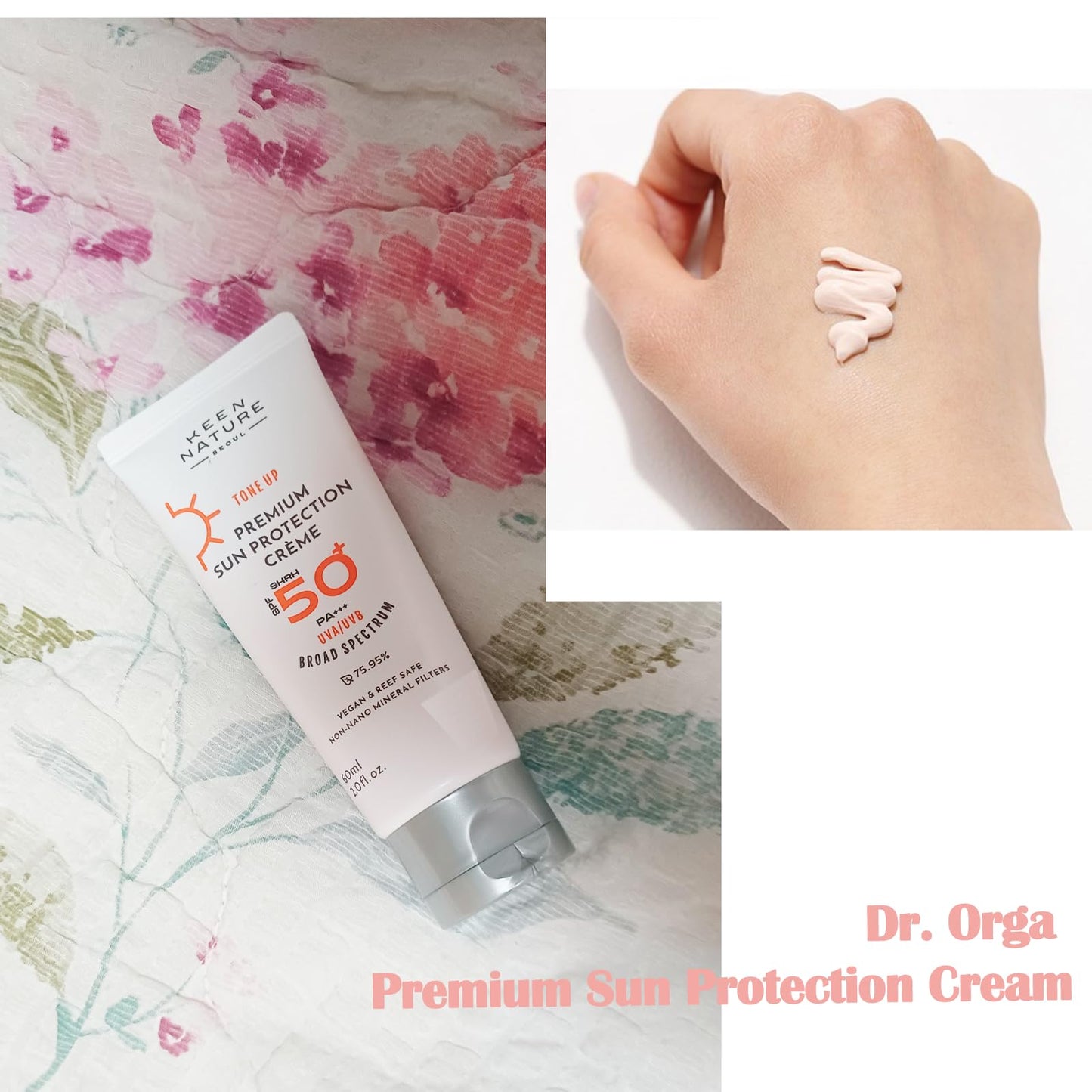 priming water Non-nano sun protection, Dr. Orga, Premium Sun Protection Cream (SPF50+ PA+++) 1.01 FL.OZ.