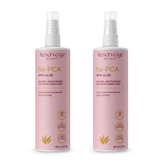 Reserveage Na-PCA Spray with Aloe Vera - Moisturizing Body Mist for Dry Skin - Face Moisturizer for Women with Eucalyptus Oil - 8 Fl Oz (Pack of 2)