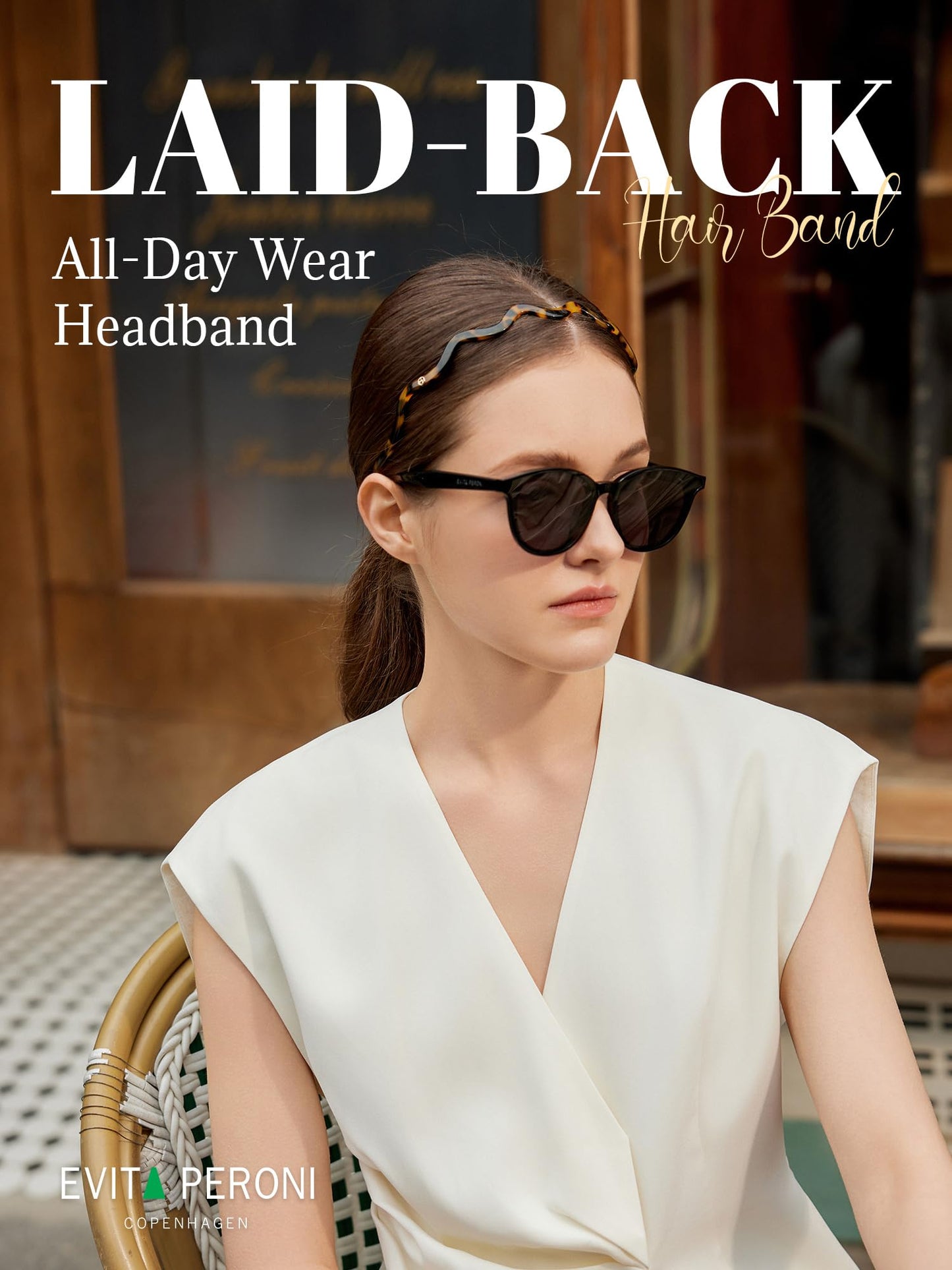 EVITA PERONI Wavy Women Headbands Eyewear Friendly Thin No Headache Tortoise