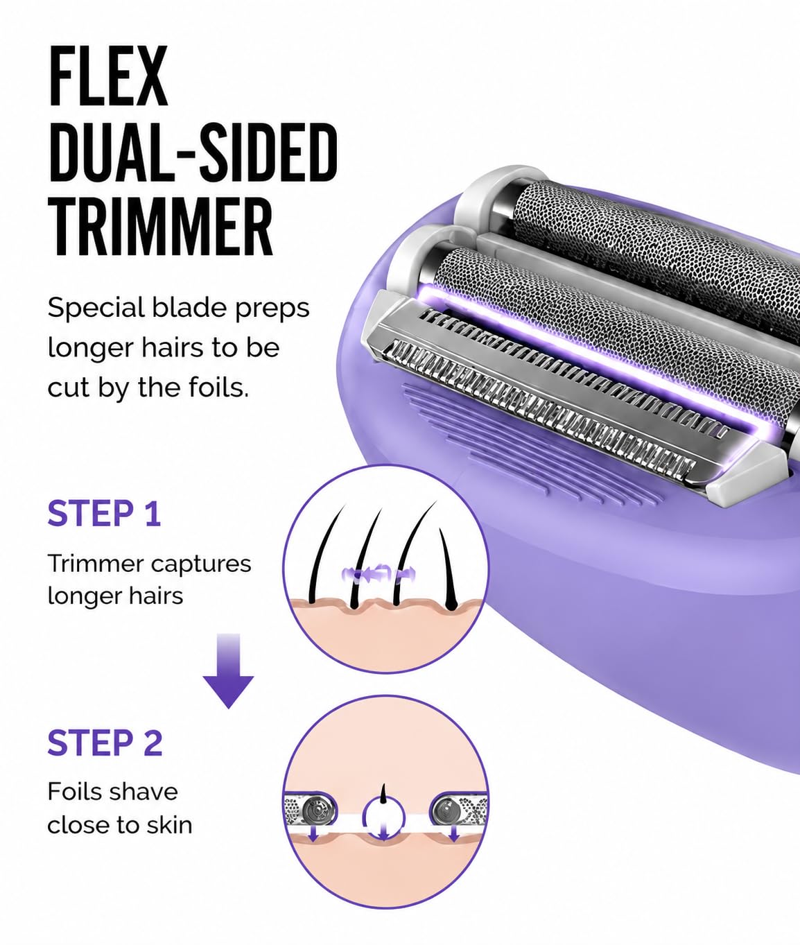 Remington Smooth & Silky Electric Shaver for Women, 4-Blade Smooth Glide Foil Shaver and Bikini Trimmer with Almond Oil Strip, Shave Wet or Dry
