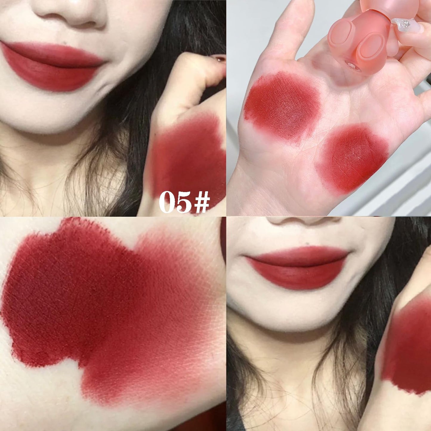 LuckNest 4 Colors Velvet Matte Liquid Lipstick set, Cute Rabbit Lip Glaze 2 in 1 Key Chain Lip Gloss Lip Stain, Waterproof Non-Stick Cup Long Lasting Lip Clay Cute Lip Makeup for Girls