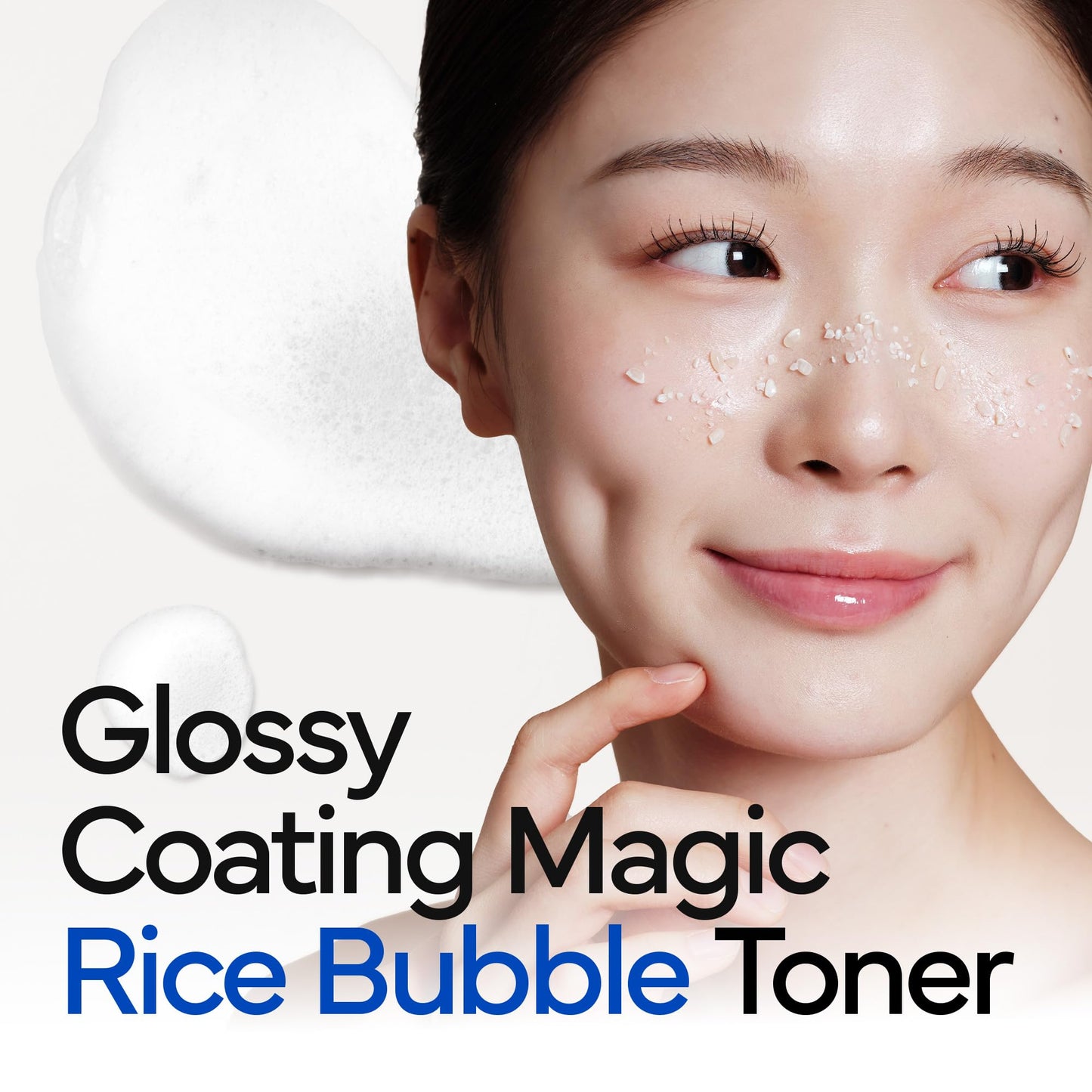 IVOSKIN Rice Milky Bubble Facial Mask, Soothing & Hydrating Face Toner with Black Rice Extract & Niacinamide, Helps Support Skin Barrier and Glow for Sensitive Skin, Korean Skincare (5.07fl oz/ 150ml)