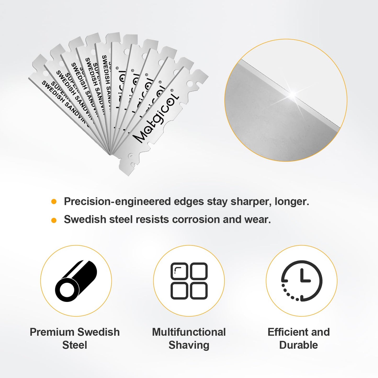 Single Edge Razor Blades Refills - 500 Count Swedish Premium Platinum Straight Razors Blades for Men - Sharp, Smooth and Comfortable Shaving