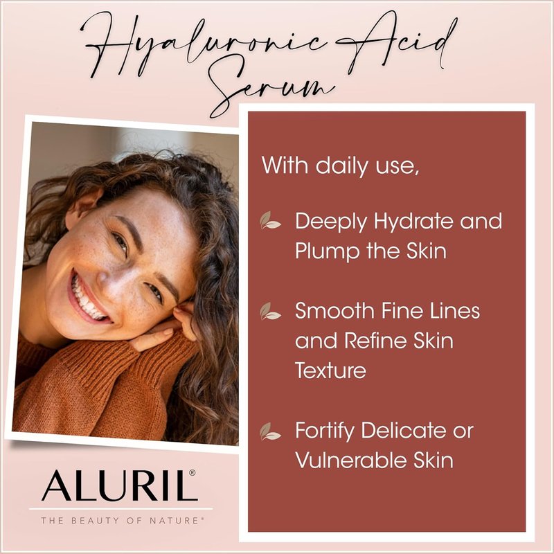 Hyaluronic Acid Serum with Vitamin C - Hydrating Moisturizer for Plump Skin & Dark Spot Reduction | 1 fl oz