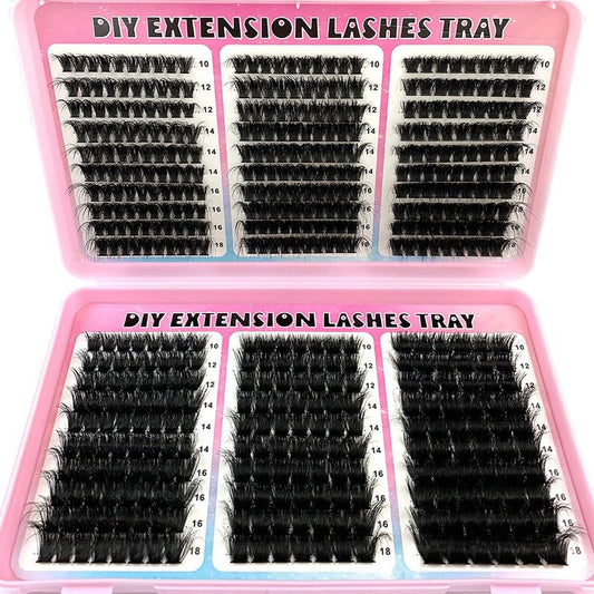 UMIRYAO 200D-60D large capacity eyelash book single cluster artificial mink false eyelashes 500pcs thick eyelashes 0.07mm D curly false eyelashes 10-18mm mixed mink lashes (ZH01/60pai)